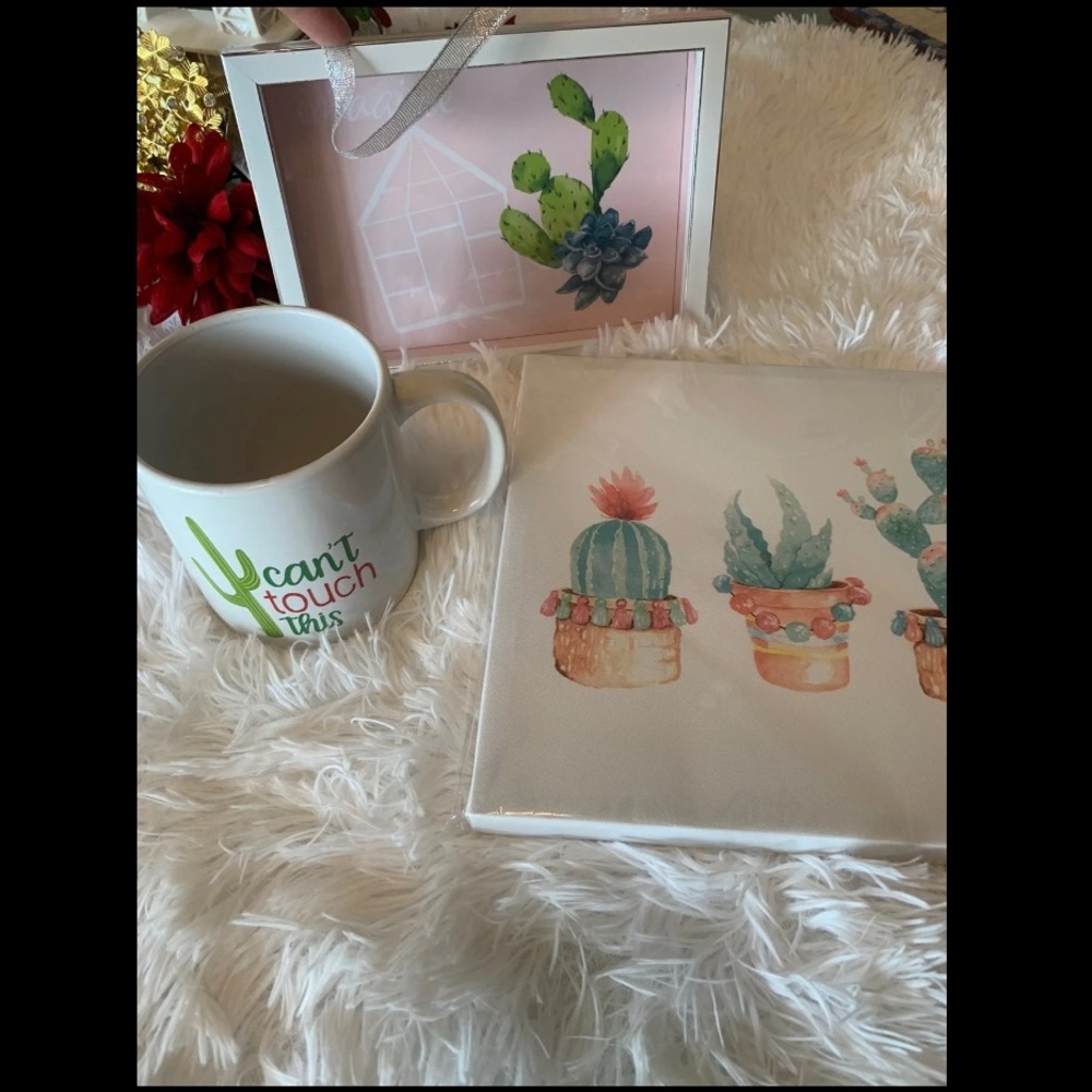 🌵CACTUS Decor Set| Mug & 2- wall frames🌵🌷 - Picture 2 of 9